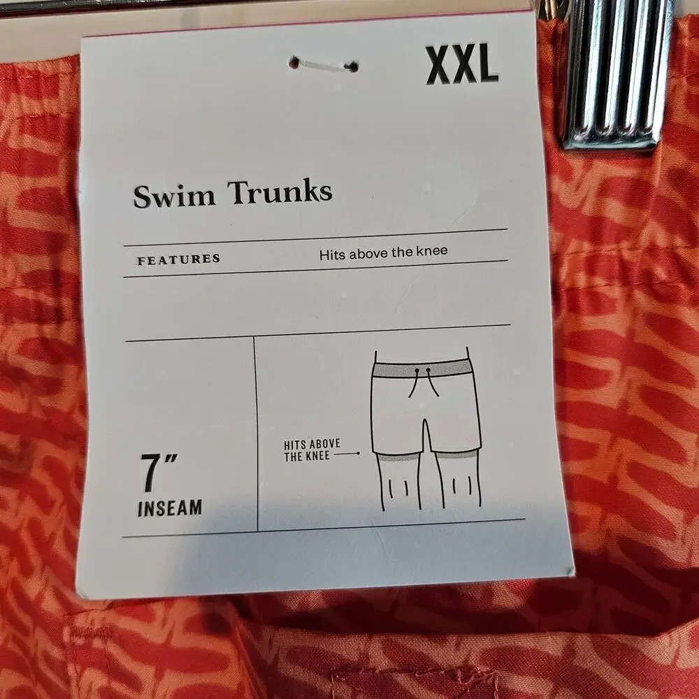 Goodfellow & Co Swim Trunks Mens Size XXL Orange Swim Shorts 7
